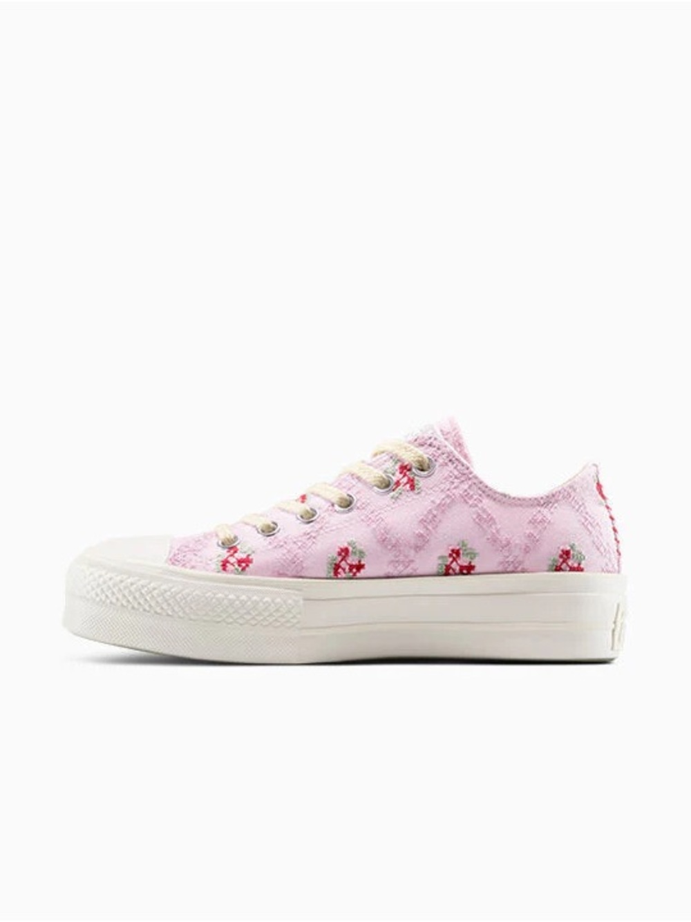 Converse  Women's Chuck Taylor All Star Platform Rose Cross Stitch Low Top 8.5